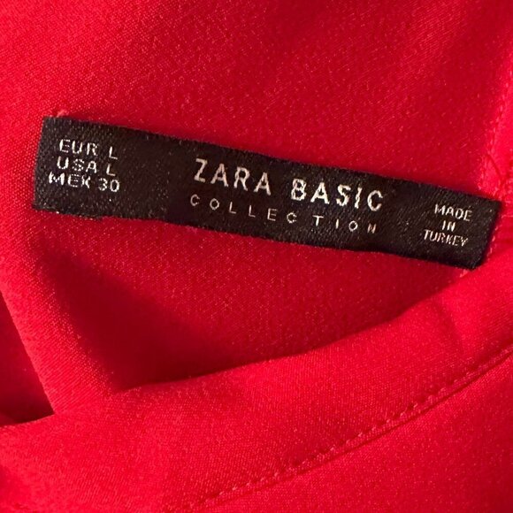 Zara Red Dress-One Shoulder Ruffle Pencil - Picture 4 of 6